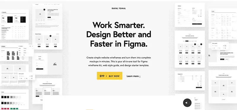 Screen shot of homepgae for DesignKit for Figma - Juan Rojo Design Toronto