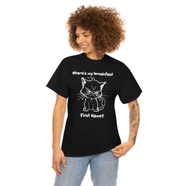 T-Shirts | Photo showing woman wearing a black t-shirt with a custom design - Juan Rojo Design Toronto