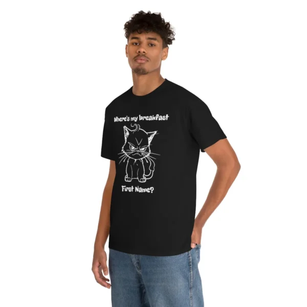 Young black man wearing angry kitten t-shirt - Juan Rojo Design Toronto