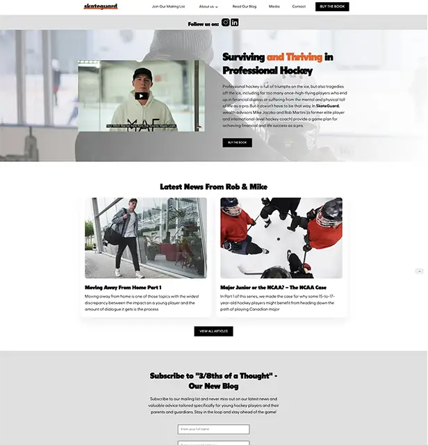 Webflow Development | Screenshot of SkateGuard's website - Juan Rojo Design Toronto